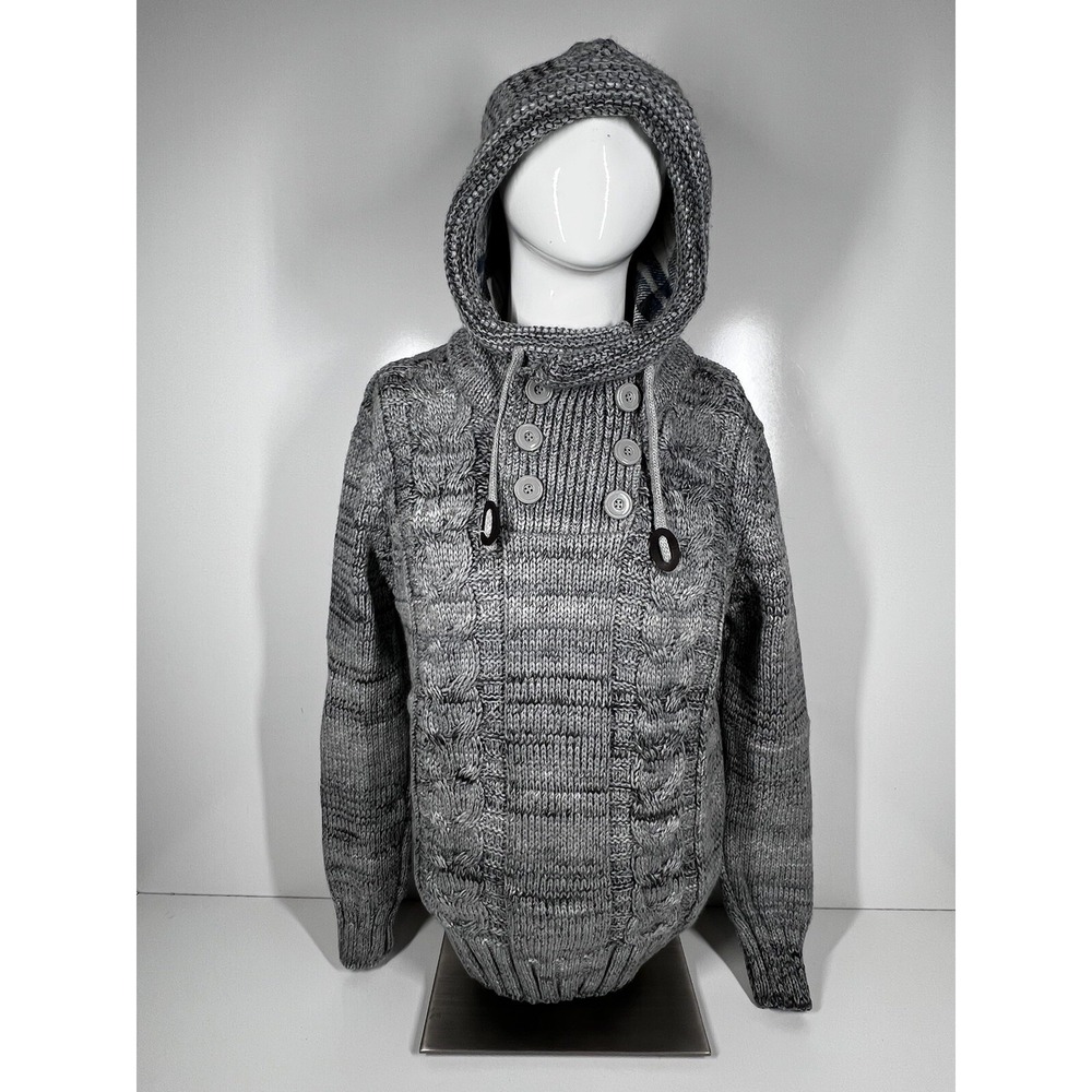 NWT Leif Nelson Gray Knitted Pullover Heavyweight Sweater LN20227 Mens SZ XL‎